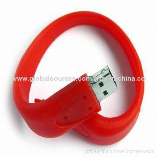Bracelet-shaped 64GB USB Flash Drive, Customized Imprinted Logos and Free Samples Supply